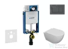 Geberit Kombifix falra szerelhető WC szett, Kielle Oudee WC soft close ülőkével, Geberit Sigma 30 matt/fényes fekete nyomólappal SANI15CA5100