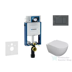   Geberit Kombifix falra szerelhető WC szett, Kielle Oudee WC soft close ülőkével, Geberit Sigma 30 matt/fényes fekete nyomólappal SANI15CA5100