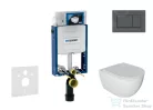 Geberit Kombifix falra szerelhető WC szett, Kielle Oudee WC soft close ülőkével, Geberit Sigma 30 matt/fényes fekete nyomólappal SANI15CA5104