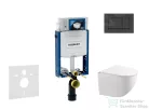 Geberit Kombifix falra szerelhető WC szett, Kielle Gaia kompakt WC soft close ülőkével, Geberit Sigma 30 matt/fényes fekete nyomólappal SANI15CA5105