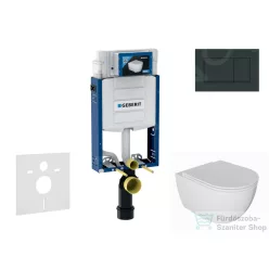  Geberit Kombifix falra szerelhető WC szett, Kielle Oudee WC soft close ülőkével, Geberit Sigma 30 fényes/matt fekete nyomólappal SANI15CA5115