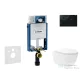 Geberit Kombifix falra szerelhető WC szett, Kielle Oudee Vortex WC soft close ülőkével, Geberit Sigma 01 fényes fekete nyomólappal SANI15CA5140