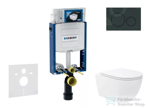 Geberit Kombifix falra szerelhető WC szett, Kielle Oudee Vortex WC soft close ülőkével, Geberit Sigma 20 fényes/matt fekete nyomólappal SANI15CA5143
