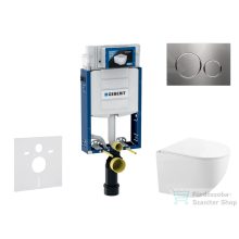   Geberit Kombifix falra szerelhető WC szett, Kielle Gaia kompakt WC soft close ülőkével, Geberit Sigma 20 acél nyomólappal SANI15CA6103