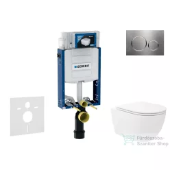   Geberit Kombifix falra szerelhető WC szett, Kielle Oudee Vortex WC soft close ülőkével, Geberit Sigma 20 acél nyomólappal SANI15CA6107