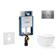 Geberit Kombifix falra szerelhető WC szett, Kielle Oudee Vortex WC soft close ülőkével, Geberit Sigma 20 acél nyomólappal SANI15CA6107