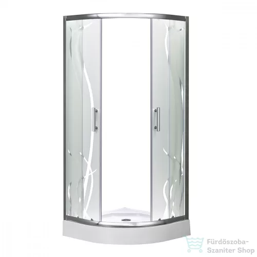Leziter Spirit BAMBOO 80x80x194 cm íves zuhanykabin, erősített akril zuhanytálcával SB80S_AKI80ZT