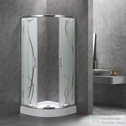 Leziter Spirit BAMBOO 80x80x194 cm íves zuhanykabin, erősített akril zuhanytálcával SB80S_AKI80ZT
