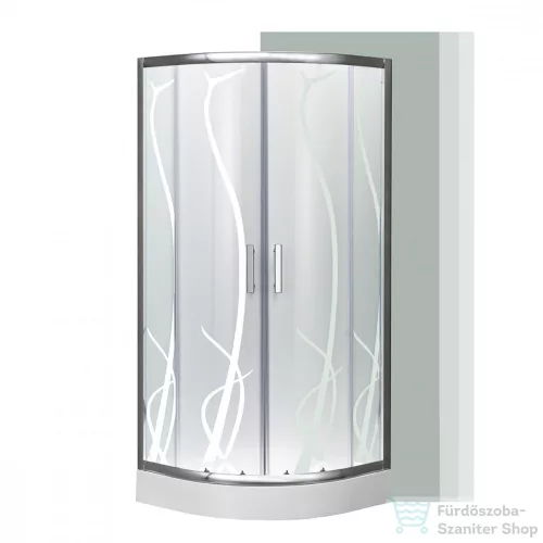 Leziter Spirit BAMBOO 90x90x194 cm íves zuhanykabin, erősített akril zuhanytálcával SB90S_AKI90ZT