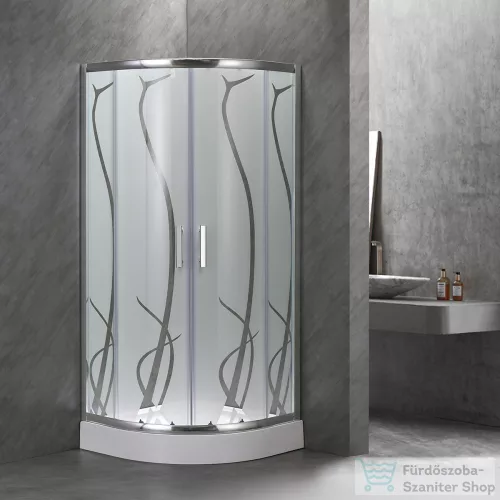 Leziter Spirit BAMBOO 90x90x194 cm íves zuhanykabin, erősített akril zuhanytálcával SB90S_AKI90ZT