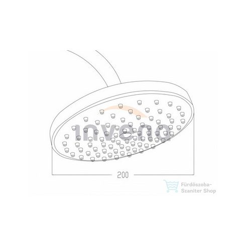 Invena 20 cm-es műanyag fejzuhany,króm/fehér SC-D1-003-C