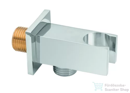 Invena szögletes gégecső csatlakozós zuhanytartó,króm SC-P1-033-O