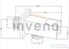 Invena szögletes gégecső csatlakozós zuhanytartó,króm SC-P1-033-O