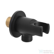   Invena gégecső csatlakozós zuhanytartó,matt fekete SC-P1-040-P