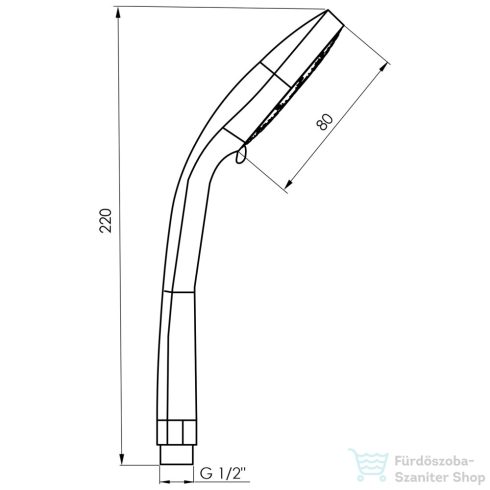 AQUALINE kézizuhany, 3 funkciós, 79mm, króm (SC025)