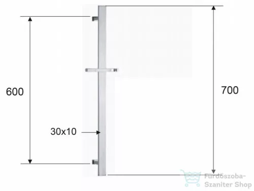 Sapho zuhanyoszlop, 600mm, matt fekete (SC415)