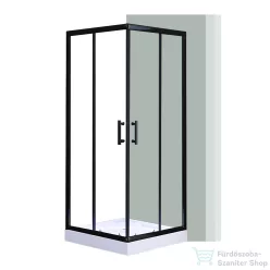   Leziter Spirit Clear 80x80 cm szögletes zuhanykabin, zuhanytálcával fekete SC80AB_AKSZ80ZT