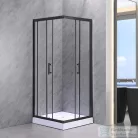 Leziter Spirit Clear 80x80 cm szögletes zuhanykabin, zuhanytálcával fekete SC80AB_AKSZ80ZT