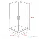 Leziter Spirit Clear 80x80 cm szögletes zuhanykabin, zuhanytálcával fekete SC80AB_AKSZ80ZT