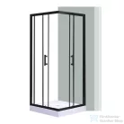 Leziter Spirit Clear 80x80 cm szögletes zuhanykabin, zuhanytálcával fekete SC80AB_AKSZ80ZT