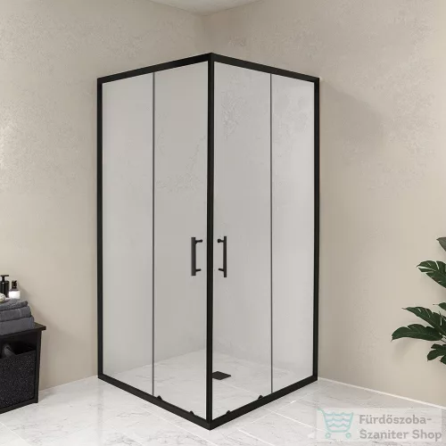 Leziter Spirit Clear 80x80 cm szögletes zuhanykabin, zuhanytálca nélkül fekete SC80AB