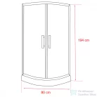 Leziter Spirit Clear 80x80x194 cm íves zuhanykabin zuhanytálcával SC80S_AKI80ZT