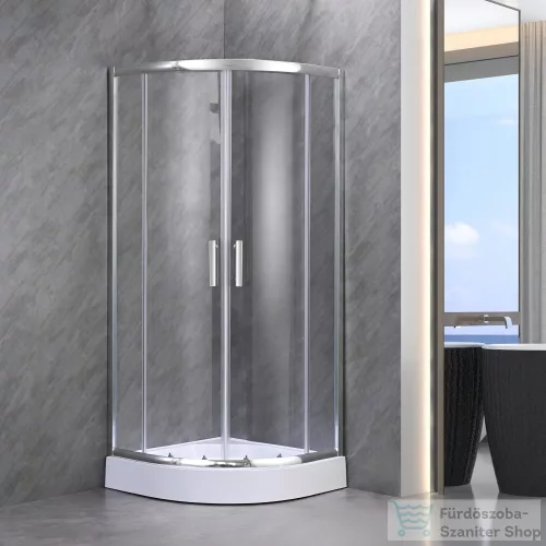 Leziter Spirit Clear 80x80x194 cm íves zuhanykabin zuhanytálcával SC80S_AKI80ZT