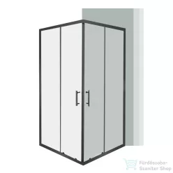   Leziter Spirit Clear 90x90x180 cm szögletes zuhanykabin, zuhanytálca nélkül fekete SC90AB