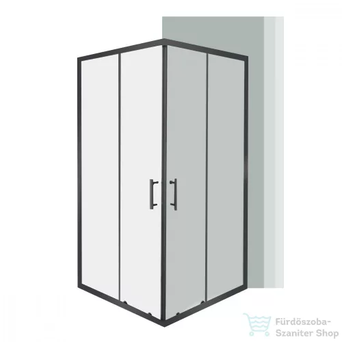 Leziter Spirit Clear 90x90x180 cm szögletes zuhanykabin, zuhanytálca nélkül fekete SC90AB