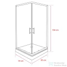 Leziter Spirit Clear 90x90x194 cm szögletes zuhanykabin, zuhanytálcával fekete SC90AB_AKSZ90ZT