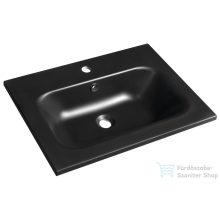   Sapho SIDRA öntöttmárvány mosdó, 61x46cm, matt fekete (SD061B)