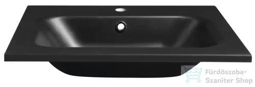 Sapho SIDRA öntöttmárvány mosdó, 61x46cm, matt fekete (SD061B)
