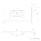 Sapho SIDRA öntöttmárvány mosdó, 101x46cm, matt fekete (SD101B)
