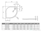 Radaway Delos A 90x90 íves zuhanytálca ST 90 zuhanyszifonnal SDA0909-01