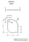 Radaway Delos E 90x80 íves aszimmetrikus zuhanytálca ST 90 zuhanyszifonnal balos SDE9080-01L