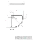Radaway Doros Stone A 90x90 íves zuhanytálca fehér SDRA9090-01-04S