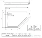 Radaway Doros PT E 100x80 ötszögletű zuhanytálca szifonnal balos SDRPT1080-01L