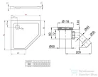 Radaway Doros PT 80x80 ötszögletű zuhanytálca szifonnal SDRPT8080-01