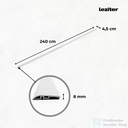 Leziter Vinyl SPC padló szintkiegyenlítő Serona kőhatású homokszürke 2400x45x8 mm SER-KE