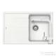 Schock Element D-100S  konyhai mosogatótálca Schock Epos konyhai csapteleppel, CRISTALITE® Alpina 780 x 500 mm, gránit kompozit, fehér SETED100SEEXALPI