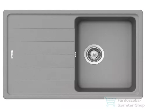 Schock Element D-100S konyhai mosogatótálca Schock Epos konyhai csapteleppel, CRISTALITE® Croma 780 x 500 mm, gránit kompozit, szürke SETED100SEEXCROM