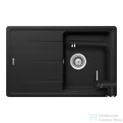 Schock Element D-100S konyhai mosogatótálca Schock Epos konyhai csapteleppel, CRISTALITE® Nero 780 x 500 mm, gránit kompozit, fekete SETED100SEEXNERO