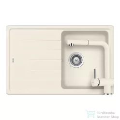   Schock Element D-100S  konyhai mosogatótálca Schock Epos konyhai csapteleppel, CRISTALITE® Vanilla 780 x 500 mm, gránit kompozit, világos bézs SETED100SEEXCROM