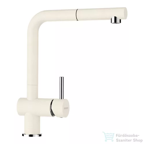 Schock Element D-100S  konyhai mosogatótálca Schock Epos konyhai csapteleppel, CRISTALITE® Vanilla 780 x 500 mm, gránit kompozit, világos bézs SETED100SEEXCROM