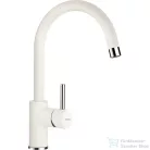 Schock Element D-100S konyhai mosogatótálca Schock Plutos konyhai csapteleppel, CRISTALITE® Alpina 780 x 500 mm, gránit kompozit, fehér SETED100SPALPI
