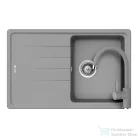 Schock Element D-100S konyhai mosogatótálca Schock Plutos konyhai csapteleppel, CRISTALITE® Croma 780 x 500 mm, gránit kompozit, szürke SETED100SPCROM