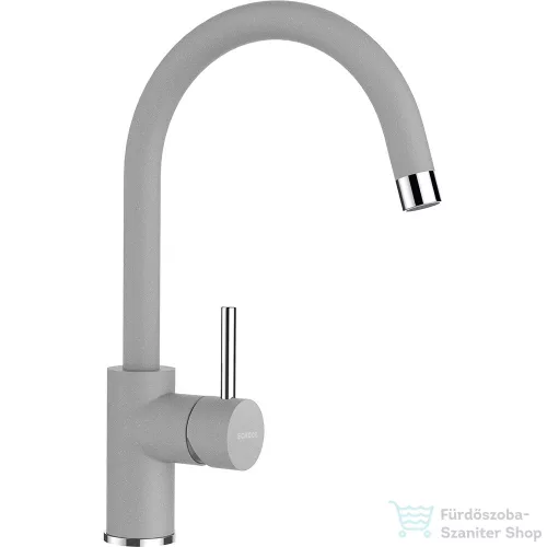 Schock Element D-100S konyhai mosogatótálca Schock Plutos konyhai csapteleppel, CRISTALITE® Croma 780 x 500 mm, gránit kompozit, szürke SETED100SPCROM