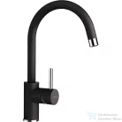 Schock Element D-100S konyhai mosogatótálca Schock Plutos konyhai csapteleppel, CRISTALITE® Nero 780 x 500 mm, gránit kompozit, fekete SETED100SPNERO