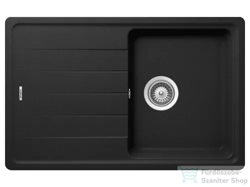 Schock Element D-100S konyhai mosogatótálca Schock Plutos konyhai csapteleppel, CRISTALITE® Nero 780 x 500 mm, gránit kompozit, fekete SETED100SPNERO