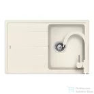 Schock Element D-100S konyhai mosogatótálca Schock Plutos konyhai csapteleppel, CRISTALITE® Vanilla 780 x 500 mm, gránit kompozit, világos bézs SETED100SPVANI
